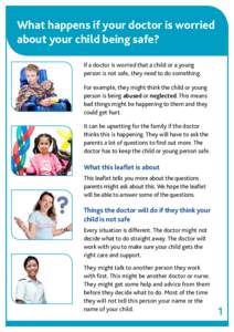 What happens if your doctor is worried about your child being safe? If a doctor is worried that a child or a young person is not safe, they need to do something. For example, they might think the child or young person is