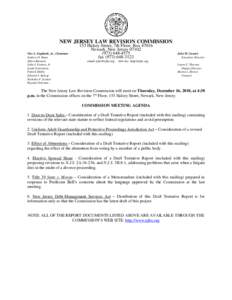 NEW JERSEY LAW REVISION COMMISSION Vito A. Gagliardi, Jr., Chairman Andrew O. Bunn Albert Burstein John J. Farmer, Jr. Linda Greenstein