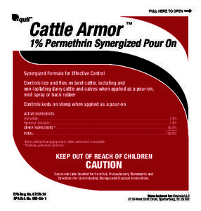 Cattle Armor  ™ 1% Permethrin Synergized Pour On