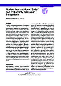 Modern law, traditional ‘Salish’ and civil society activism in Bangladesh Habibul Haque Khondker  Zayed University