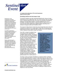 Sentinel Event Alert Issue 52: Preventing infection from the misuse of vials