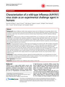 Characterisation of a wild-type influenza (A/H1N1) virus strain as an experimental challenge agent in humans