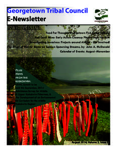 Georgetown Tribal Council E-Newsletter in this issue: Food For Thought: Georgetown Fish Camp Edition! Red Devil Mine: Early Action Cleanup Photos from the BLM Investigating Invasives: Projects around Alaska - Get Involve