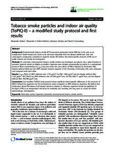 Tobacco smoke particles and indoor air quality (ToPIQ-II) Ł a modified study protocol and first results