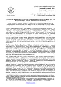 Gender / Same-sex sexuality / Demography / Forced migration / Population / Refugee / Homosexuality / HJ and HT v Home Secretary / Immigration and Naturalization Service v. Cardoza-Fonseca / Right of asylum / Human behavior / Human sexuality