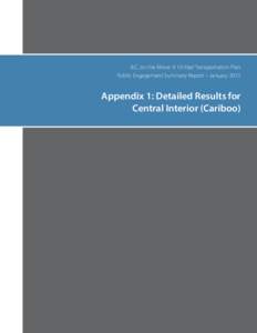 B.C. on the Move: A 10-Year Transportation Plan Public Engagement Summary Report – January 2015 Appendix 1: Detailed Results for Central Interior (Cariboo)