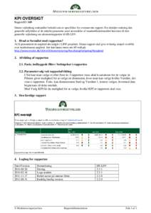 KPI OVERSIGT RapportID: 169 Denne vejledning omhandler forhold som er specifikke for ovennævnte rapport. For detaljer omkring den generelle udfyldelse af de enkelte parametre samt anvendelse af standardfunktionalitet he