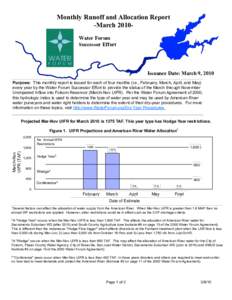 Monthly Runoff and Allocation Report -March 2010Water Forum Successor Effort Issuance Date: March 9, 2010 Purpose: This monthly report is issued for each of four months (i.e., February, March, April, and May)