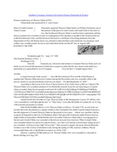 Southern Campaign American Revolution Pension Statements & Rosters Pension Application of Thomas Chiles S12703 Transcribed and annotated by C. Leon Harris. State of North Carolina } Anson County }