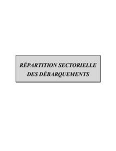 RÉPARTITION SECTORIELLE DES DÉBARQUEMENTS DÉBARQUEMENTS EN GASPÉSIE 18 18A