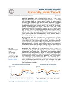 Global Economic Prospects  Commodity Market Outlook January[removed]Published by The World Bank’s Development Prospects Group