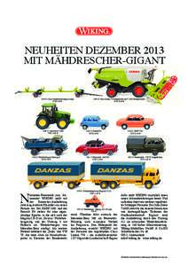 NEUHEITEN DEZEMBER 2013 MIT MÄHDRESCHER-GIGANTClaas Schneidwerkswagen Lexion UVP 5,99 €