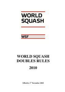 WORLD SQUASH DOUBLES RULES 2010