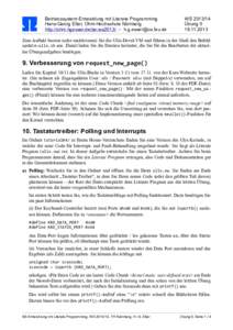 Betriebssystem-Entwicklung mit Literate Programming Hans-Georg Eßer, Ohm-Hochschule Nürnberg http://ohm.hgesser.de/be-ws2013/ –  WS Übung 5