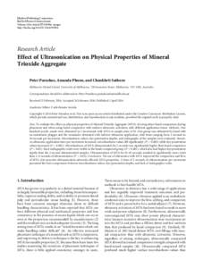 Effect of Ultrasonication on Physical Properties of Mineral Trioxide Aggregate