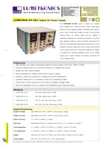 LUMETRONICS Te s t & M e a s u r i n g E q u i p m e n t Custom built Test Equipment Photometr y Safety & Compliance