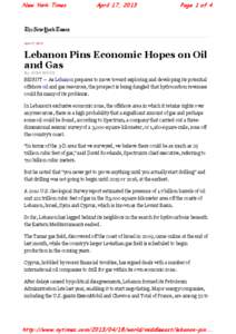Lebanon / Petroleum / Fossil fuel / Asia / Fertile Crescent / Natural gas