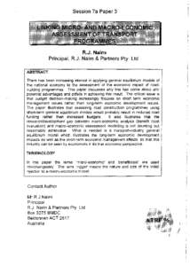 Session 7a Paper 3  - R.J. Nairn Principal, RJ . Nairn & Partners Pty. Ltd.