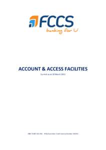 Accounts Access Facilities ePayments code changes March 2013