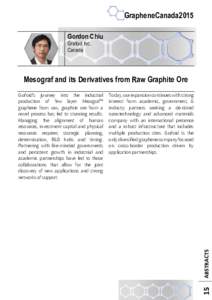 GrapheneCanada2015 Gordon Chiu Grafoid Inc. Canada  Mesograf and its Derivatives from Raw Graphite Ore