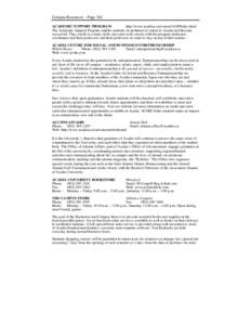 Campus Resources – Page 262 ACADEMIC SUPPORT PROGRAM http://www.acadiau.ca/counsel/ASP/Index.html The Academic Support Program enables students on probation to return to Acadia and become successful. They enroll in a s