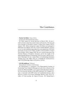 Education in the United States / American International Group / Eli Lilly and Company / Martin Feldstein / J. Bradford DeLong / MIT Department of Economics / Peterson Institute for International Economics / Janet Yellen / Warwick Economics Summit / Harvard University / Year of birth missing / Academia