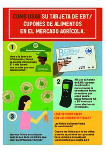 COMO USAR SU TARJETA DE EBT/ CUPONES DE ALIMENTOS EN EL MERCADO AGRÍCOLA. Vaya a la tienda de información y busca