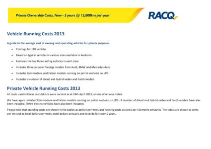 Vehicle Running Costs 2013