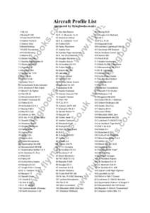Aircraft Profile List (prepared by flyingbooks.co.uk) 1 S.E.5A