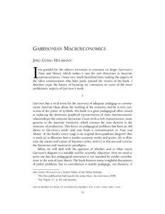 GARRISONIAN MACROECONOMICS JÖRG GUIDO HÜLSMANN