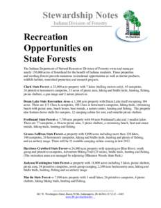 Recreation Opportunities on State Forests