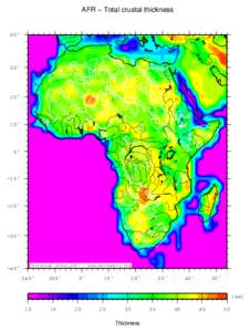 AFR − Total crustal thickness  40˚ 30˚