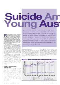 Suicide Am Young Aust The concern to prevent suicide among young Australians is welcome and appropriate. However, in placing the  R