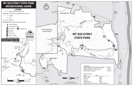 MT ASCUTNEY STATE PARK RECREATIONAL GUIDE to Brownsville  to Windsor