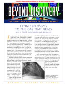 This article was published in 2000 and has not been updated or revised.  BEYOND DISCOVERY TM