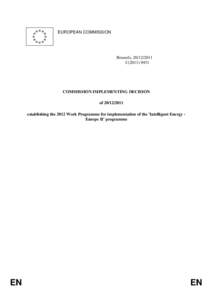 EUROPEAN COMMISSION  Brussels, [removed]C[removed]COMMISSION IMPLEMENTING DECISION