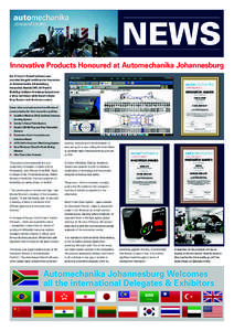 NEWS Innovative Products Honoured at Automechanika Johannesburg Car-O-Liner’s Vision2 software was awarded the gold certificate for innovation at Automechanika Johannesburg Innovation AwardsAI Vision’s
