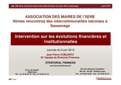 Intervention du 6 juin 2013