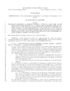 LEGISLATURE OF THE STATE OF IDAHO Sixty-second Legislature First Regular SessionIN THE SENATE SENATE BILL NO. 1134, As Amended, As Amended in the House, As Amended in the House