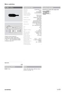 Micro switches M[removed]y Technical data Standards: Enclosure: