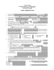 City of Des Moines Department of Finance – Purchasing Division City Hall, 400 Robert D. Ray Drive Des Moines, Iowa[removed]Vendor Application Form