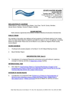 Meetings / Parliamentary procedure / California Environmental Protection Agency / Public comment / Water right / Sacramento River / Reconsideration of a motion / Sacramento–San Joaquin River Delta / Geography of California / Environment of California / Agenda