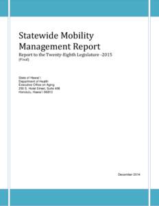 Statewide Mobility Management Report