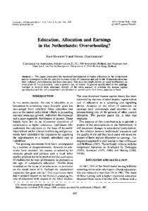 Economics of.Edurcrrim Rwiw. Printed in Great BritainxX $3.(W)+ O.(X) @ 1988 Pegamon Press plc