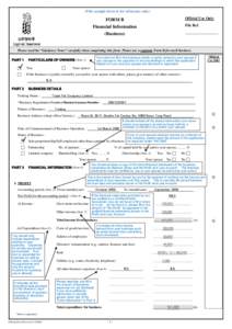 (This sample form is for reference only) Official Use Only FORM B Financial Information (Business)