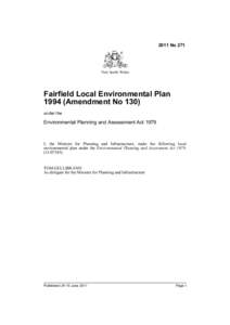 2011 No 271  New South Wales Fairfield Local Environmental Plan[removed]Amendment No 130)
