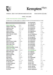 STRASSEN-, WEGE- UND FLURNAMENVERZEICHNIS DER  STADT KEMPTEN (ALLGÄU)