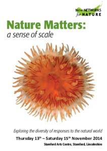 New NETWORKS for N A T U R E Nature Matters: a sense of scale