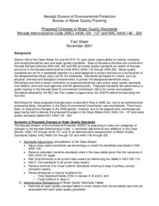 Microbiology / Earth / Environmental science / Water management / Water quality / Nevada Revised Statutes / Drinking water / Clean Water Act / United States Environmental Protection Agency / Environment / Water pollution / Water