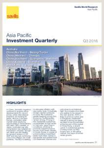 Savills World Research Asia Pacific Asia Pacific Investment Quarterly